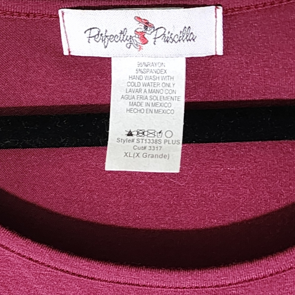 Perfectly Priscilla High Low 3/4 Sleeve Tunic Size XL - Picture 3 of 4